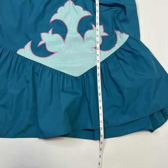 Vintage RM Dress Womens Large Puff Sleeve Applique Made USA 80s - Picture 7 of 7